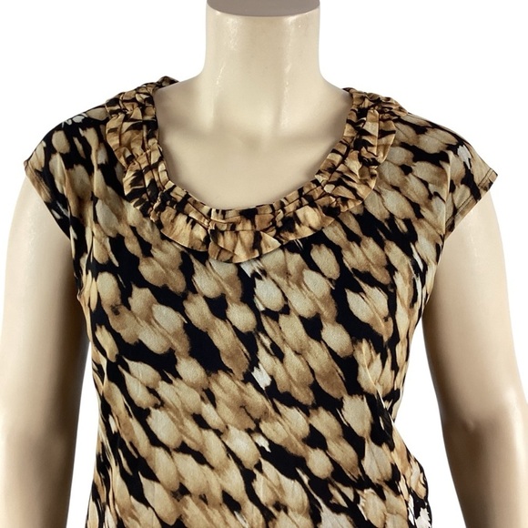 Dana Buchman Abstract Print Cap Top Size L Multicolor - Picture 2 of 7